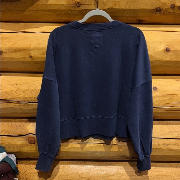 Aerie NWOT Classic Crew Sweatshirt Size Small in Navy - Picture 10 of 12